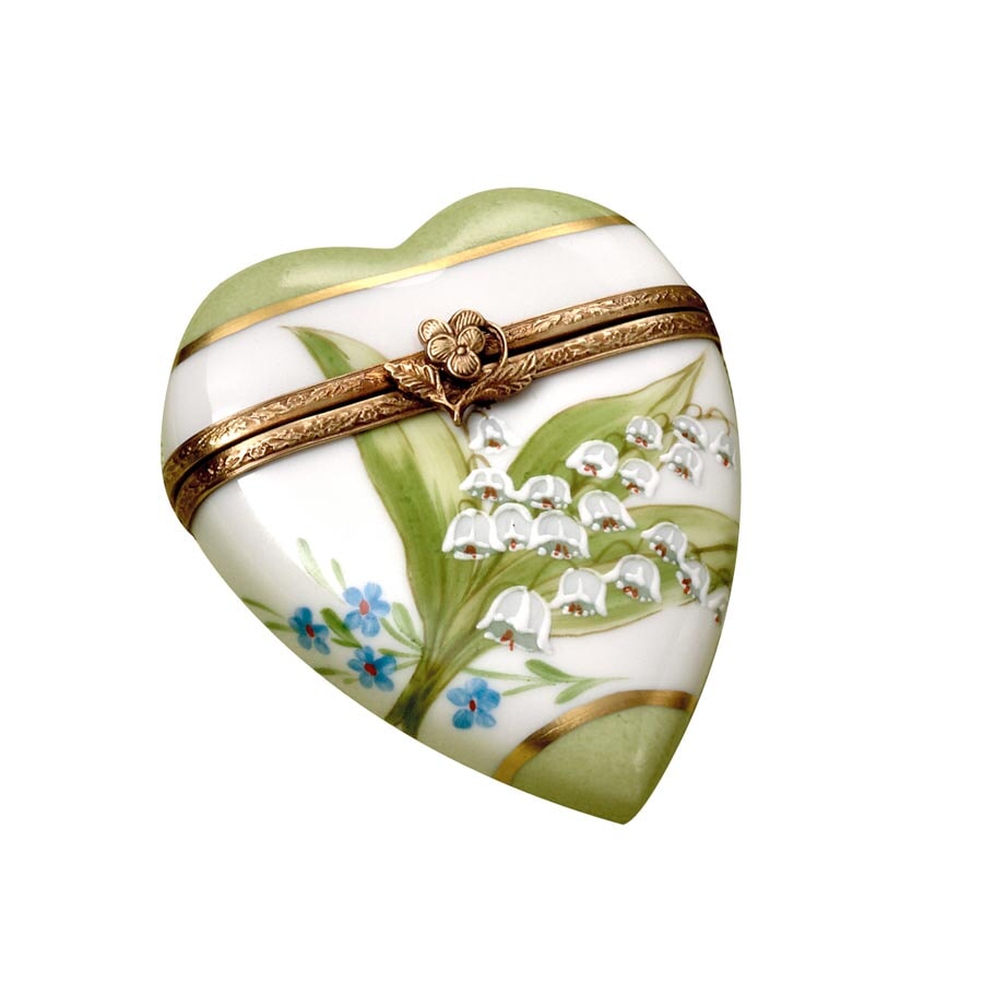 Lily of the Valley Heart Limoges Box